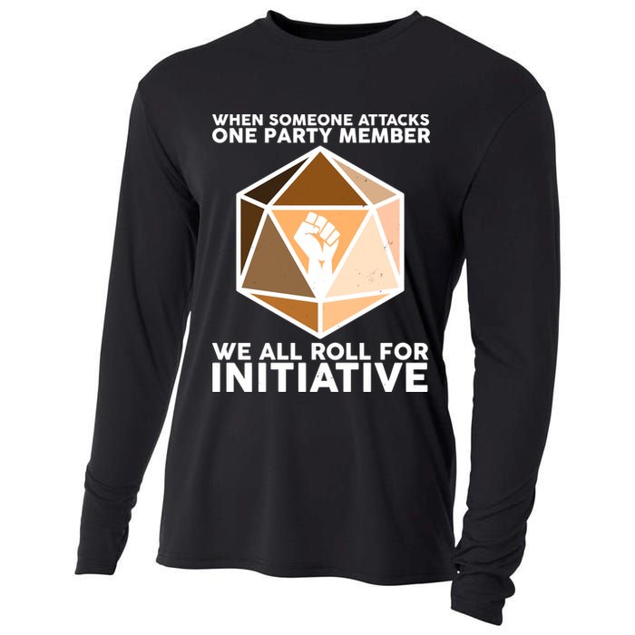 We All Roll For Initiative DnD Dice BLM Cooling Performance Long Sleeve Crew