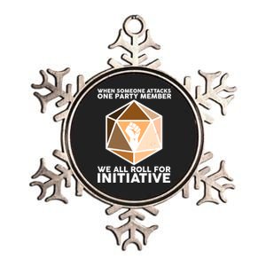 We All Roll For Initiative DnD Dice BLM Metallic Star Ornament