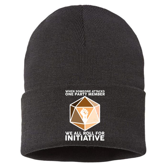 We All Roll For Initiative DnD Dice BLM Sustainable Knit Beanie