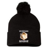 We All Roll For Initiative DnD Dice BLM Pom Pom 12in Knit Beanie