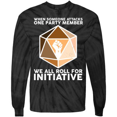 We All Roll For Initiative DnD Dice BLM Tie-Dye Long Sleeve Shirt