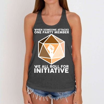 We All Roll For Initiative DnD Dice BLM Women's Knotted Racerback Tank