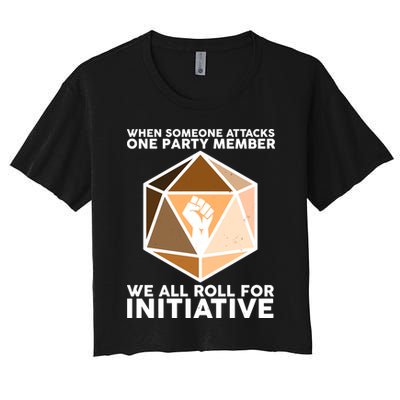 We All Roll For Initiative DnD Dice BLM Crop Top