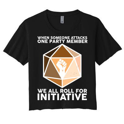 We All Roll For Initiative DnD Dice BLM Women's Crop Top Tee