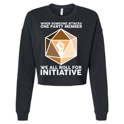 We All Roll For Initiative DnD Dice BLM Cropped Pullover Crew