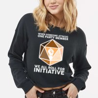 We All Roll For Initiative DnD Dice BLM Cropped Pullover Crew