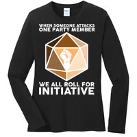 We All Roll For Initiative DnD Dice BLM Ladies Long Sleeve Shirt