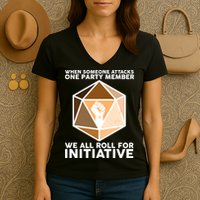 We All Roll For Initiative DnD Dice BLM Women's V-Neck T-Shirt