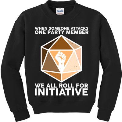 We All Roll For Initiative DnD Dice BLM Kids Sweatshirt