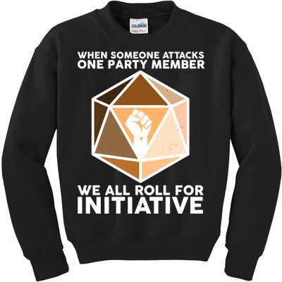 We All Roll For Initiative DnD Dice BLM Kids Sweatshirt