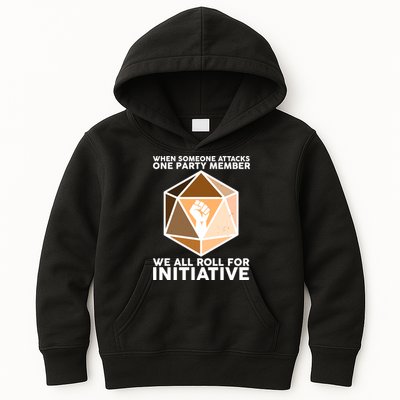 We All Roll For Initiative DnD Dice BLM Kids Hoodie