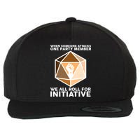 We All Roll For Initiative DnD Dice BLM Wool Snapback Cap