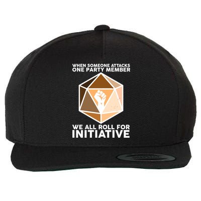 We All Roll For Initiative DnD Dice BLM Wool Snapback Cap