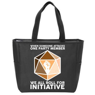 We All Roll For Initiative DnD Dice BLM Zip Tote Bag