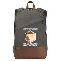 We All Roll For Initiative DnD Dice BLM Cotton Canvas Backpack