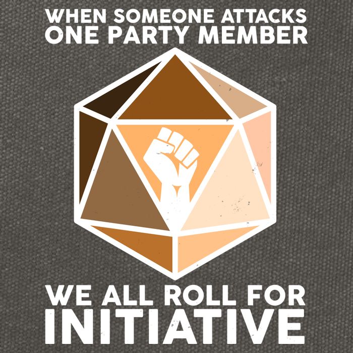 We All Roll For Initiative DnD Dice BLM Cotton Canvas Backpack