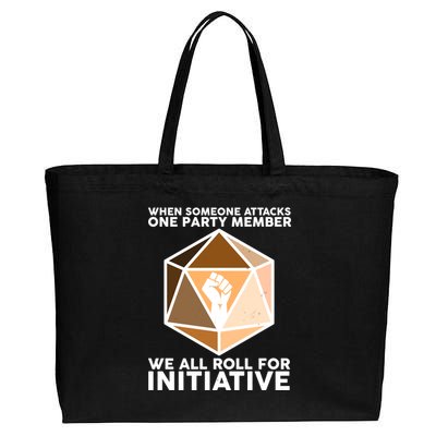 We All Roll For Initiative DnD Dice BLM Cotton Canvas Jumbo Tote