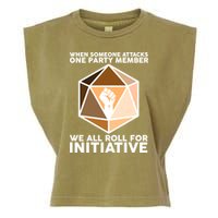 We All Roll For Initiative DnD Dice BLM Garment-Dyed Women's Muscle Tee