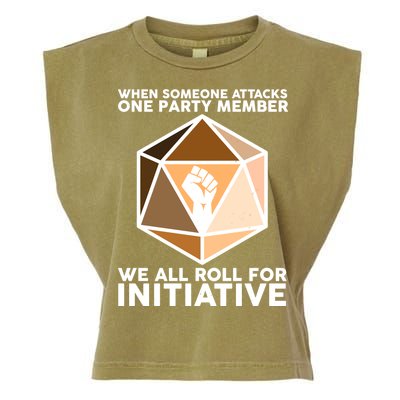 We All Roll For Initiative DnD Dice BLM Garment-Dyed Women's Muscle Tee