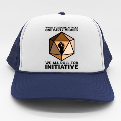 We All Roll For Initiative DnD Dice BLM Trucker Hat