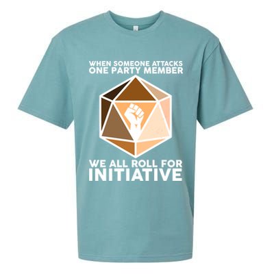We All Roll For Initiative DnD Dice BLM Sueded Cloud Jersey T-Shirt