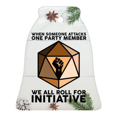 We All Roll For Initiative DnD Dice BLM Ceramic Bell Ornament