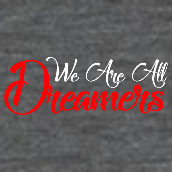 We are All Dreamers Script Logo Support DACA 7-Panel Snapback Hat