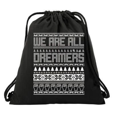 We Are All Dreamers Ugly Christmas Drawstring Bag