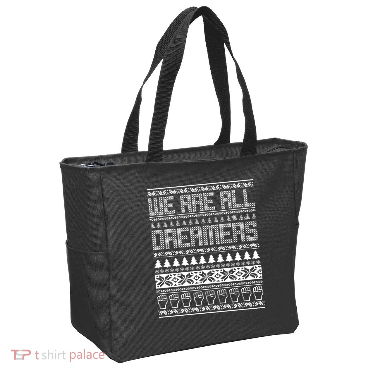 We Are All Dreamers Ugly Christmas Zip Tote Bag