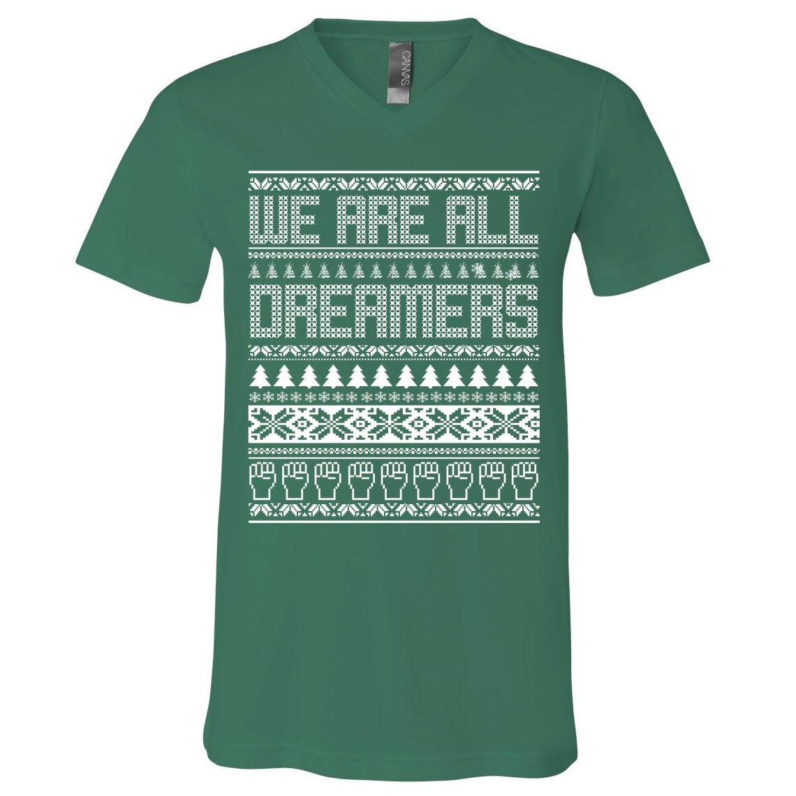 We Are All Dreamers Ugly Christmas V-Neck T-Shirt