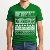 We Are All Dreamers Ugly Christmas V-Neck T-Shirt