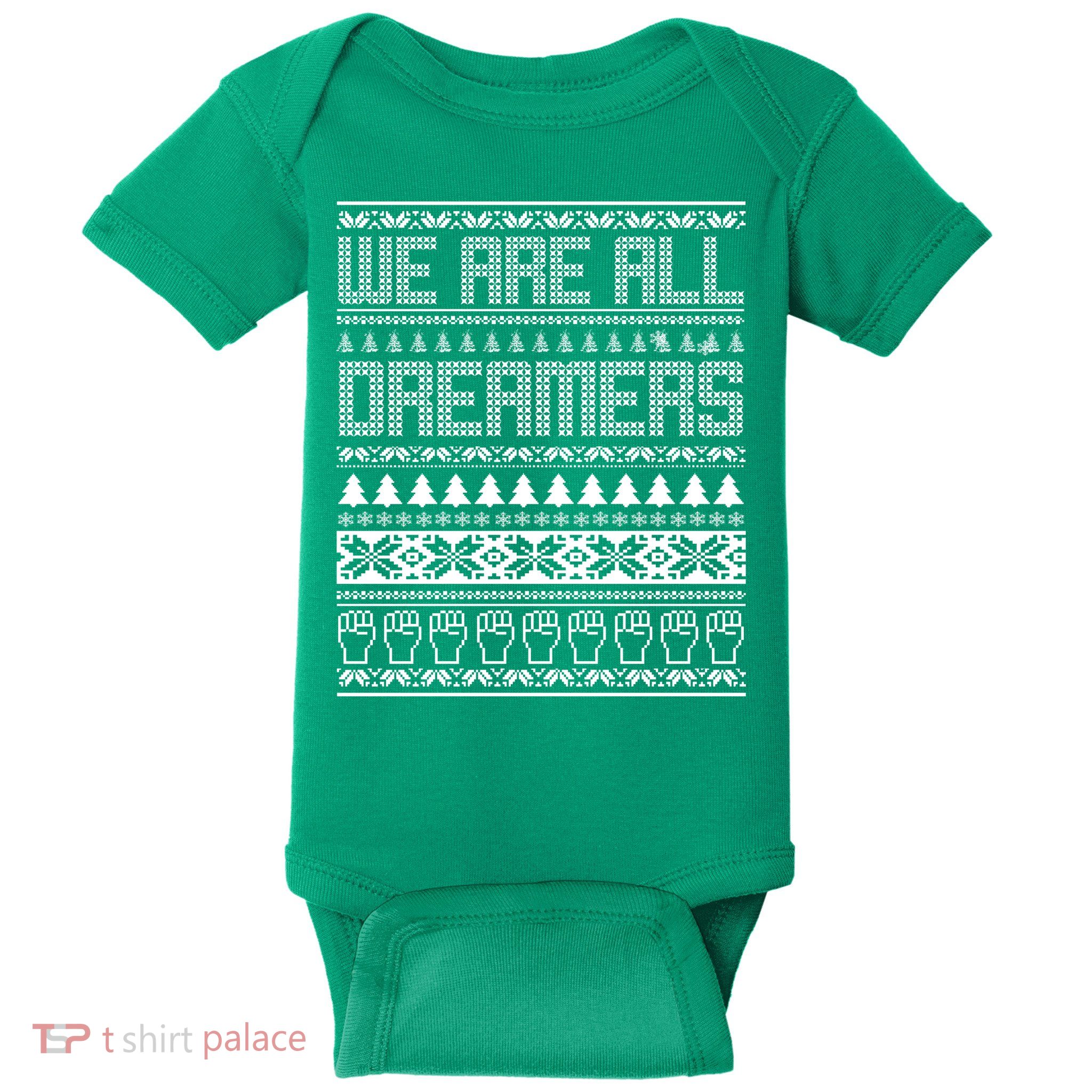 We Are All Dreamers Ugly Christmas Baby Bodysuit