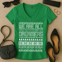 We Are All Dreamers Ugly Christmas Women's V-Neck T-Shirt