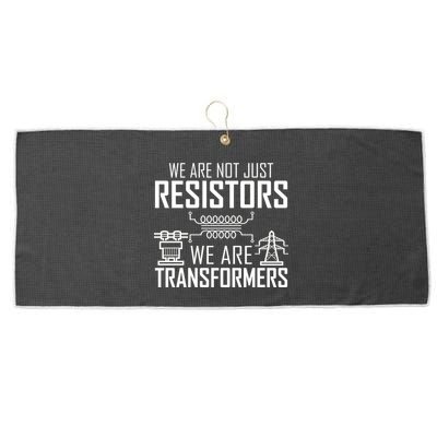 We Are Not Just Resistors We Are Transformers Science Large Microfiber Waffle Golf Towel