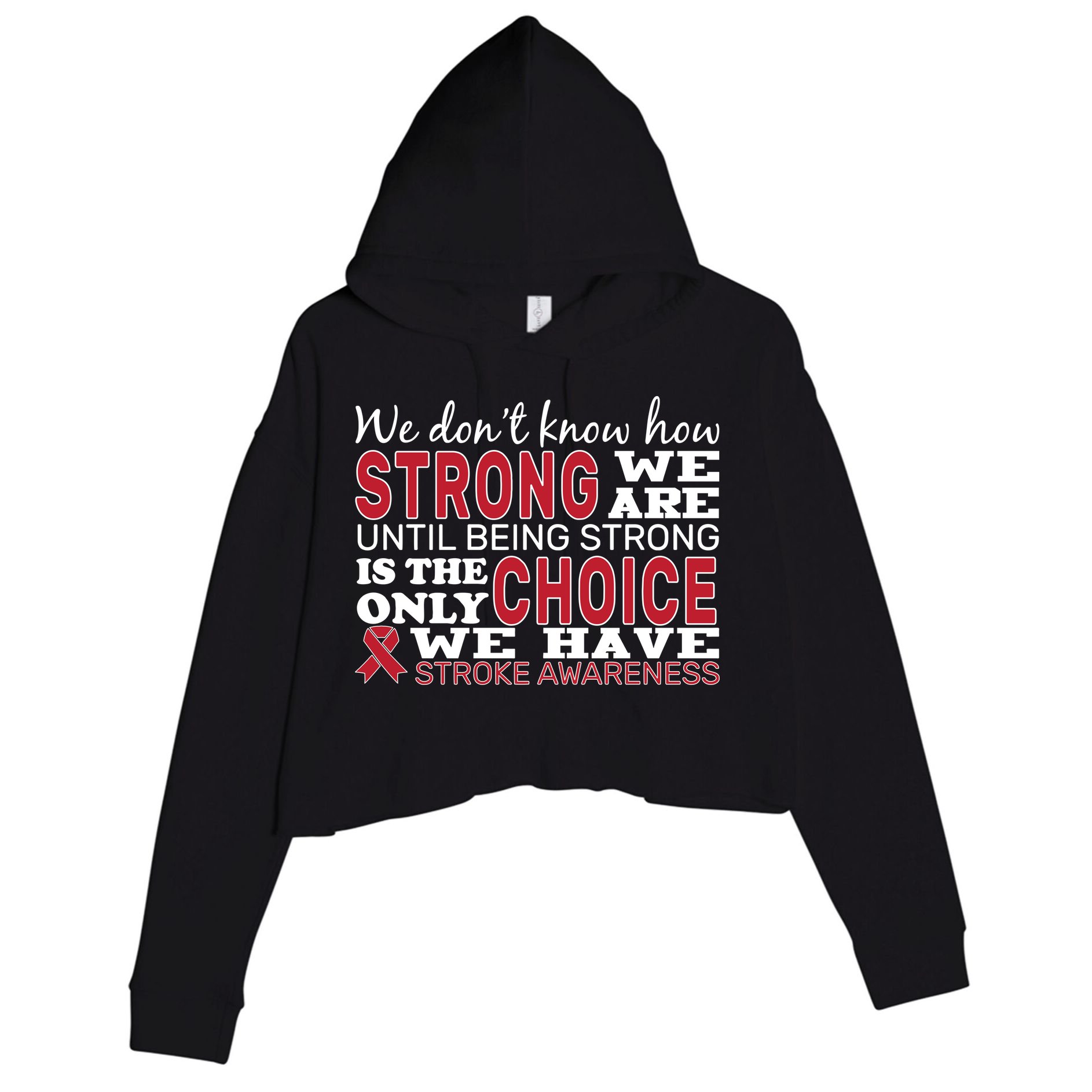 We Are Strong Stroke Awareness Crop Fleece Hoodie