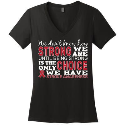 We Are Strong Stroke Awareness Women's V-Neck T-Shirt