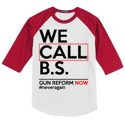 We Call B.S. Gun Reform Now #Neveragain Kids Colorblock Raglan Jersey