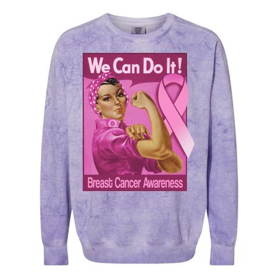 We Can Do It Fight Breast Cancer Colorblast Crewneck Sweatshirt