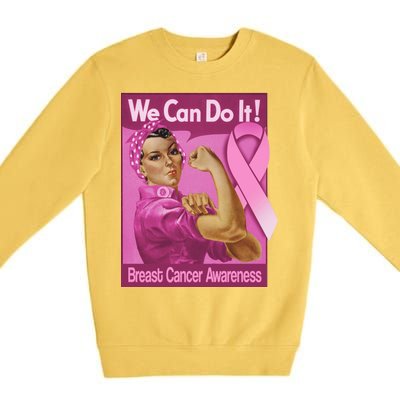 We Can Do It Fight Breast Cancer Premium Crewneck Sweatshirt