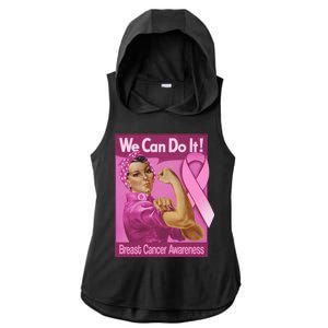 We Can Do It Fight Breast Cancer Ladies PosiCharge Tri-Blend Wicking Draft Hoodie Tank