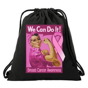 We Can Do It Fight Breast Cancer Drawstring Bag