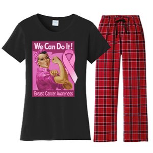 We Can Do It Fight Breast Cancer Women's Flannel Pajama Set