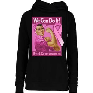 We Can Do It Fight Breast Cancer Womens Funnel Neck Pullover Hood