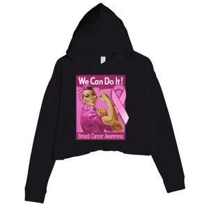 We Can Do It Fight Breast Cancer Crop Fleece Hoodie