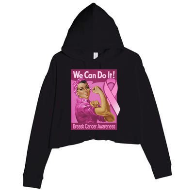 We Can Do It Fight Breast Cancer Crop Fleece Hoodie