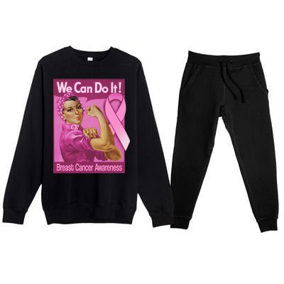 We Can Do It Fight Breast Cancer Premium Crewneck Sweatsuit Set