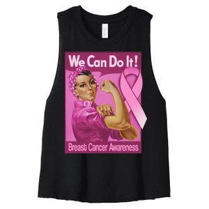 We Can Do It Fight Breast Cancer Women's Racerback Cropped Tank