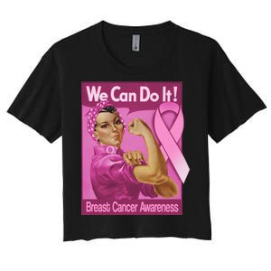 We Can Do It Fight Breast Cancer Women's Crop Top Tee