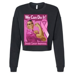 We Can Do It Fight Breast Cancer Cropped Pullover Crew