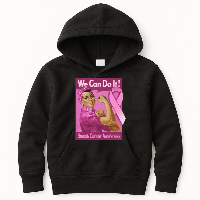 We Can Do It Fight Breast Cancer Kids Hoodie